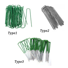 Green Paint Steel U Type Insulated Staple For Fixing Garden Landscape